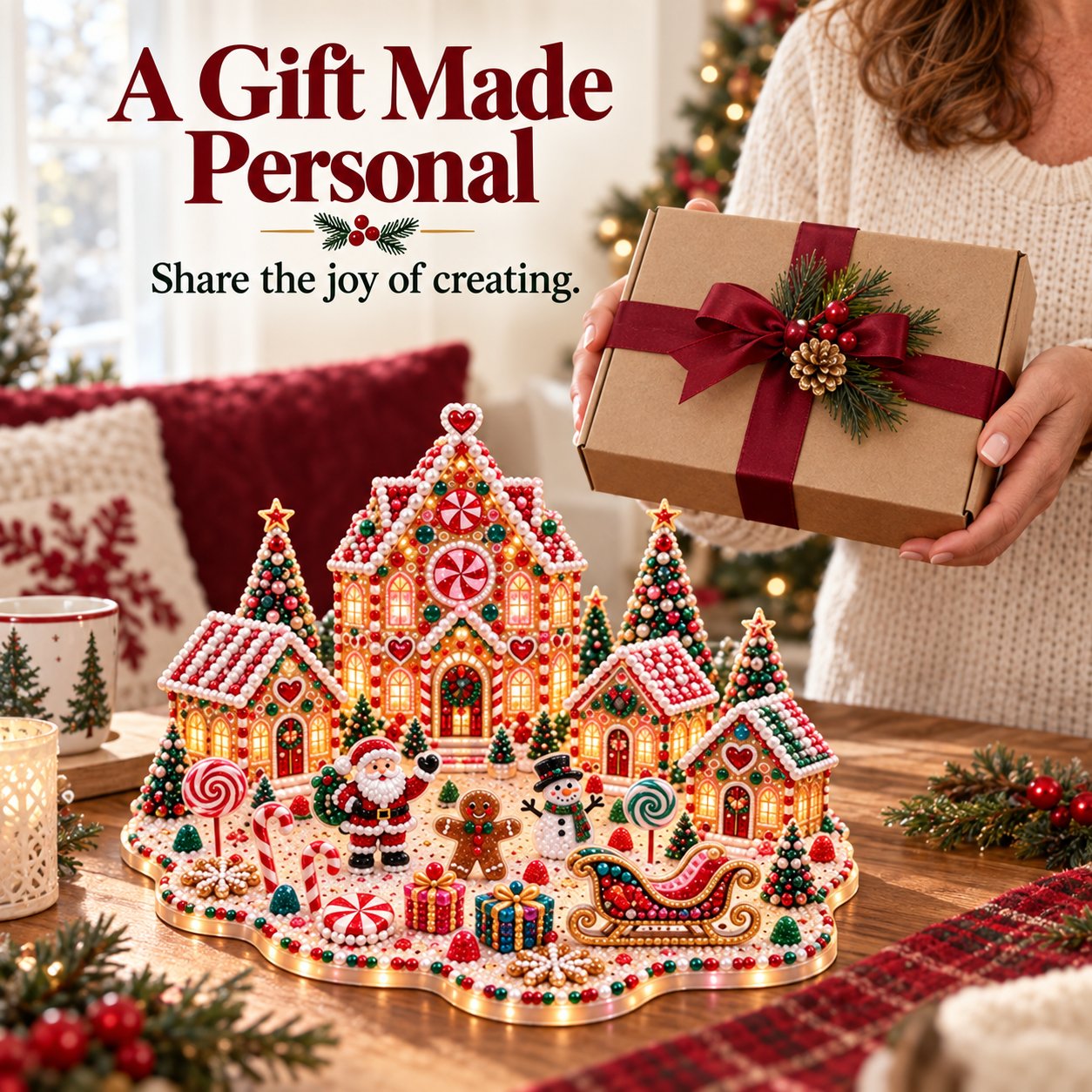 🎁 Last Day 70% OFF –Magical Christmas Village – DIY Rhinestone Set for Festive Table Decor
