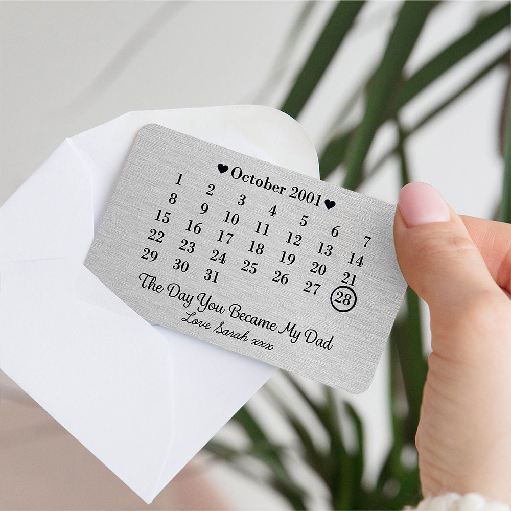 Personalised Day You Became My Dad Metal Wallet Card