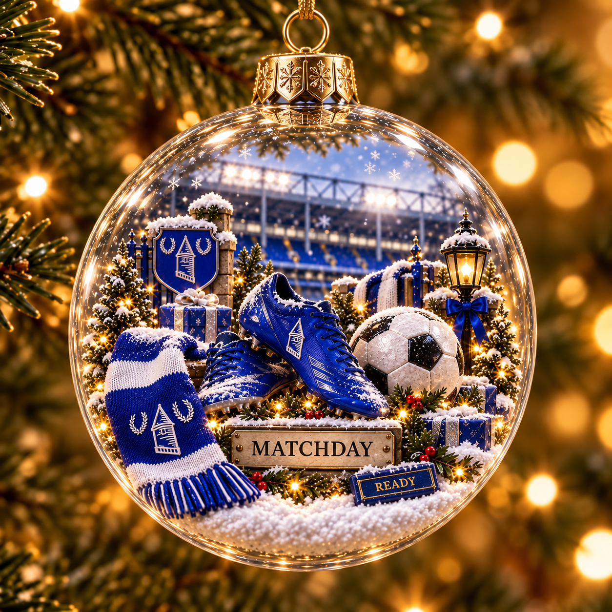 🎄 Nil Satis Nisi Optimum Light-Up Football Christmas Globe Ornament
