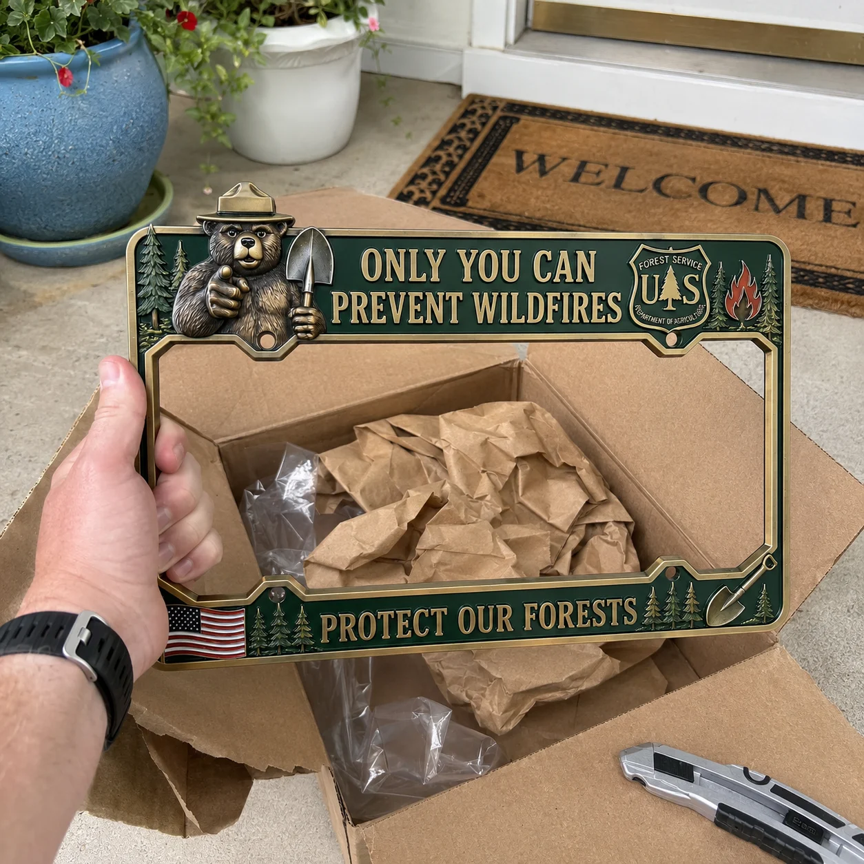 Last Day Promo: 49% OFF🐻Smokey Bear Only You Can Prevent Wildfires License Plate Frame