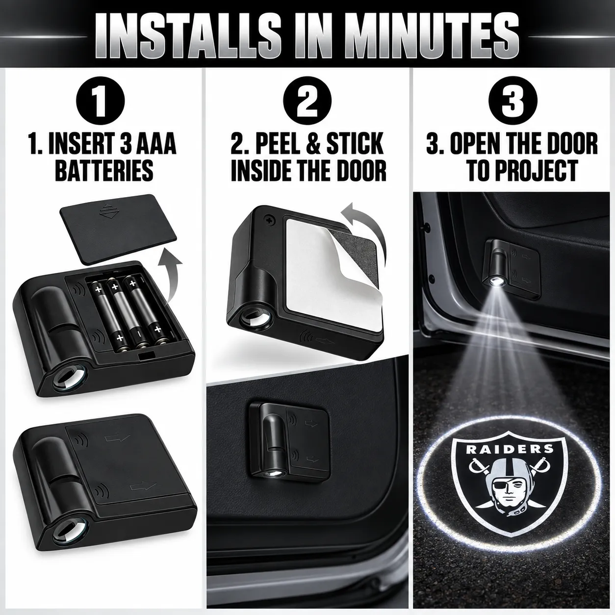 Vintage Football Helmet Car Door Projector Lights – Choose Your Team Style