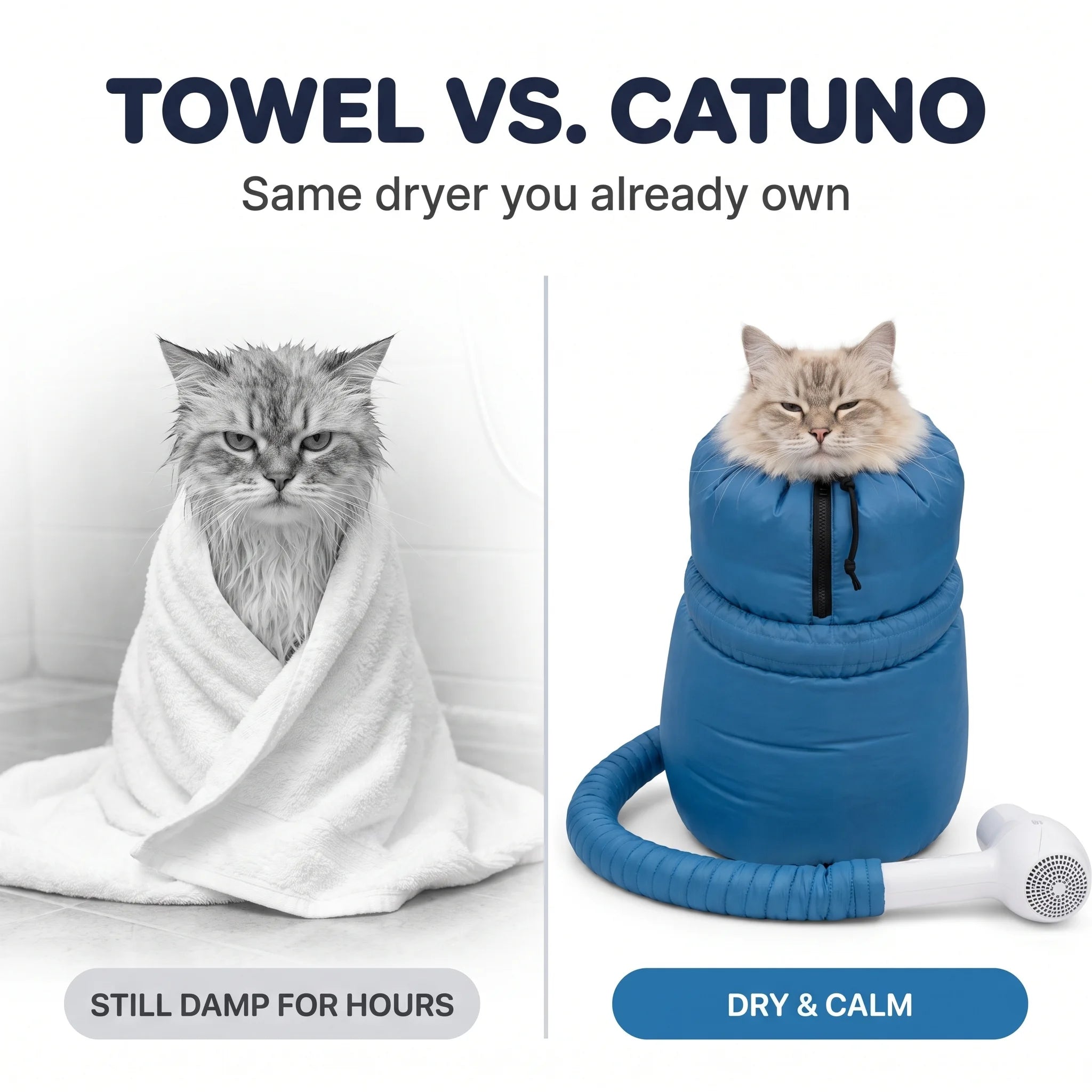 🐶🐱 Pet Drying Bag – Cozy & Secure Grooming Bag for Cats & Dogs, Easier Bath & Blow Drying 🛁💨