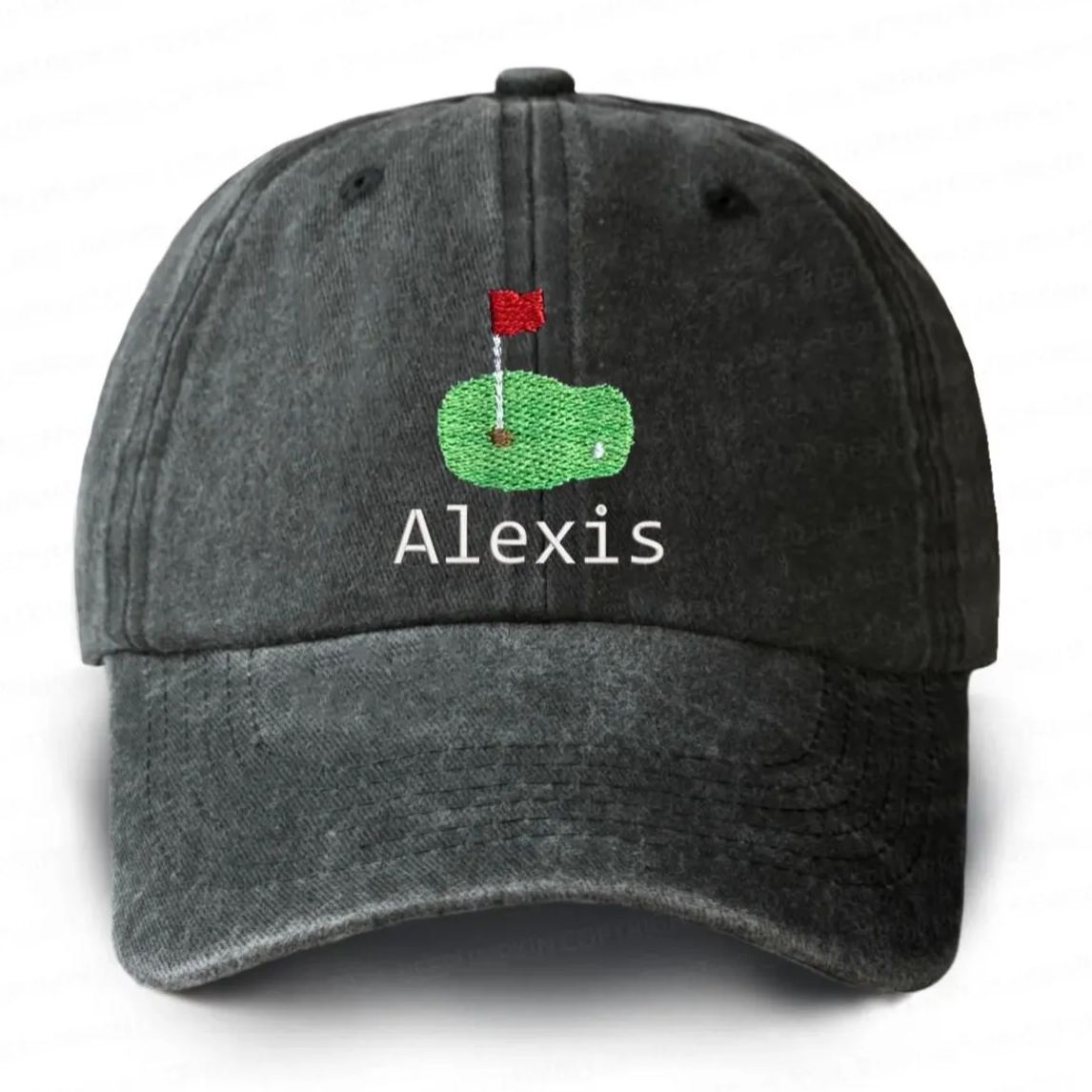 Personalized Name Embroidered Golf Washed Baseball Cap For Kids