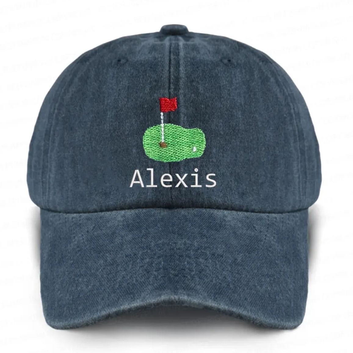 Personalized Name Embroidered Golf Washed Baseball Cap For Kids
