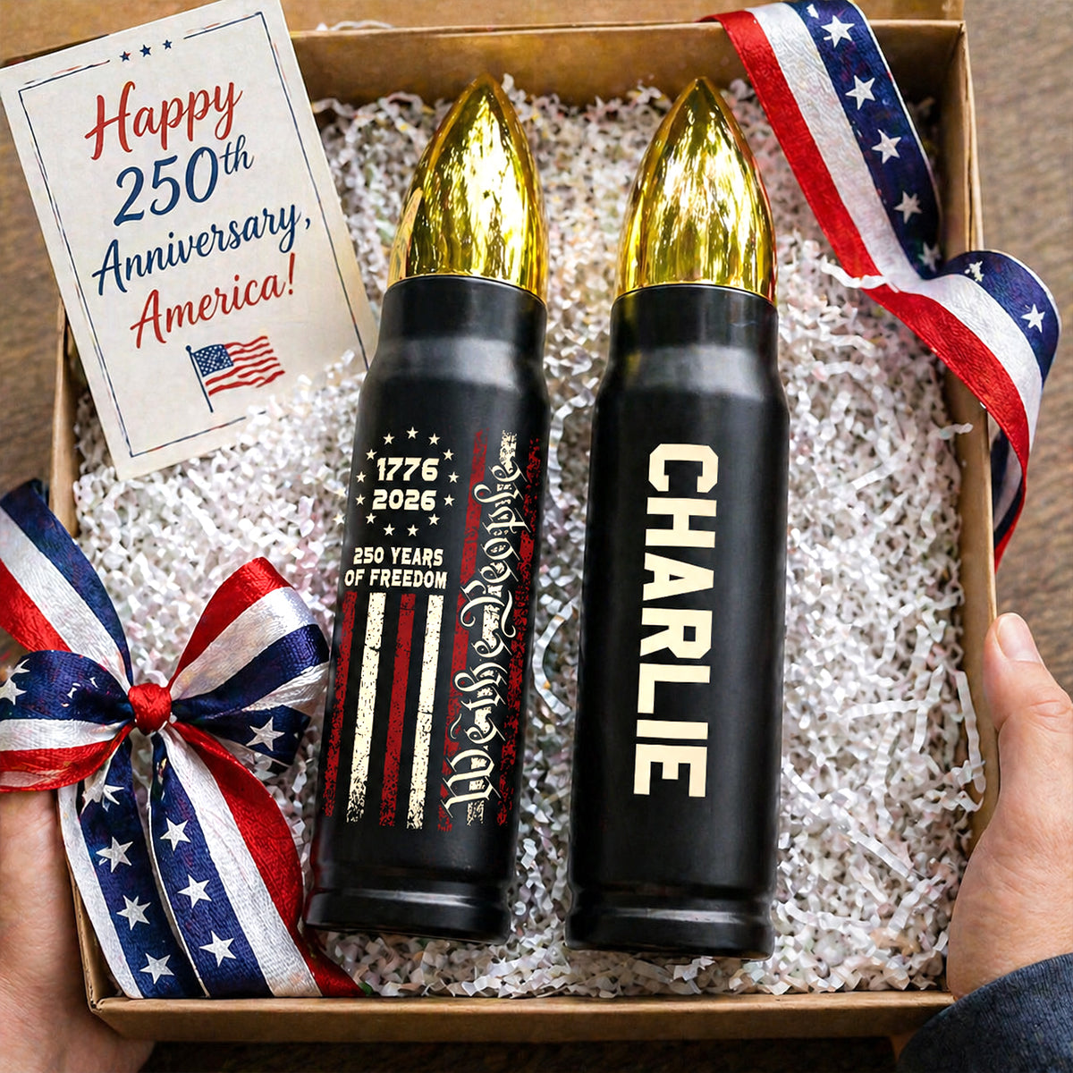 🔥 Last Day Promo: 70% OFF 🎉 - We The People Personalized Bullet Tumbler 🥤 – 250th Anniversary Patriotic Gift 🇺🇸🎖️