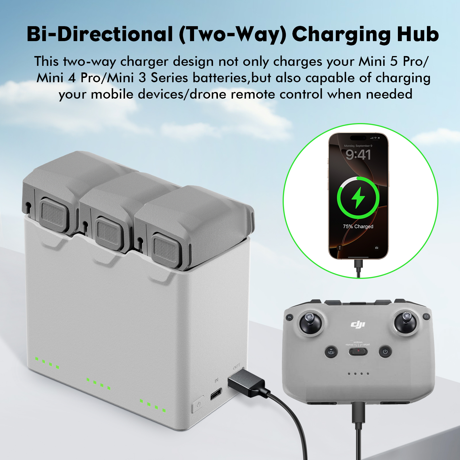 YATEOO Intelligent Flight Battery Plus(2-Pack) with Bi-Directional Charging Hub for DJI Mini 5 Pro 5000 mAh 47 Mins Flight Time Upgrade 2026