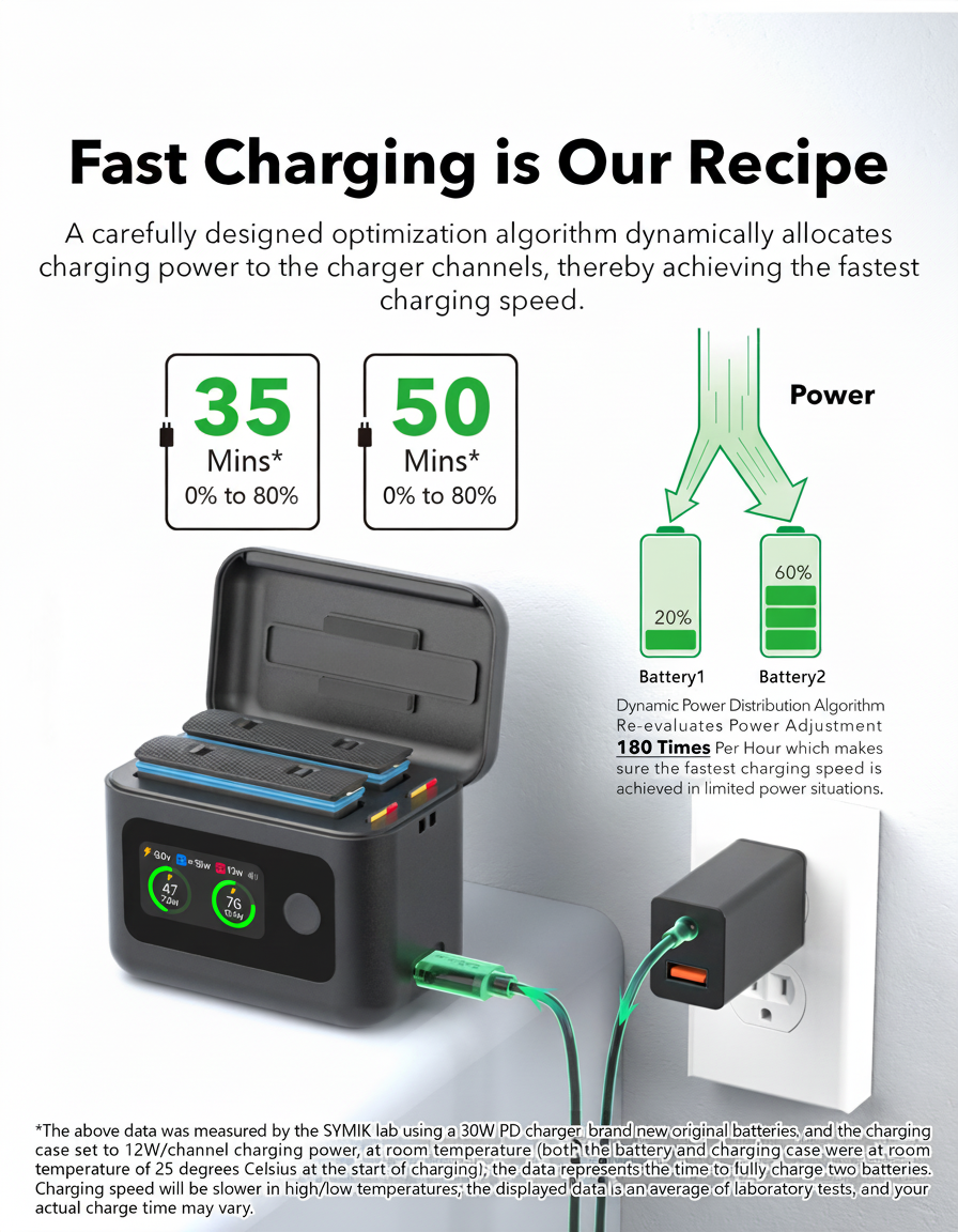 YATEOO X4 Air Batteries(2 Packs) with Fast Charge Hub 27W Dual Fast Charging Case w/LCD Display, Intelligent Two Way Charger Hub for Insta360 X4 Air,Shows Battery SOC