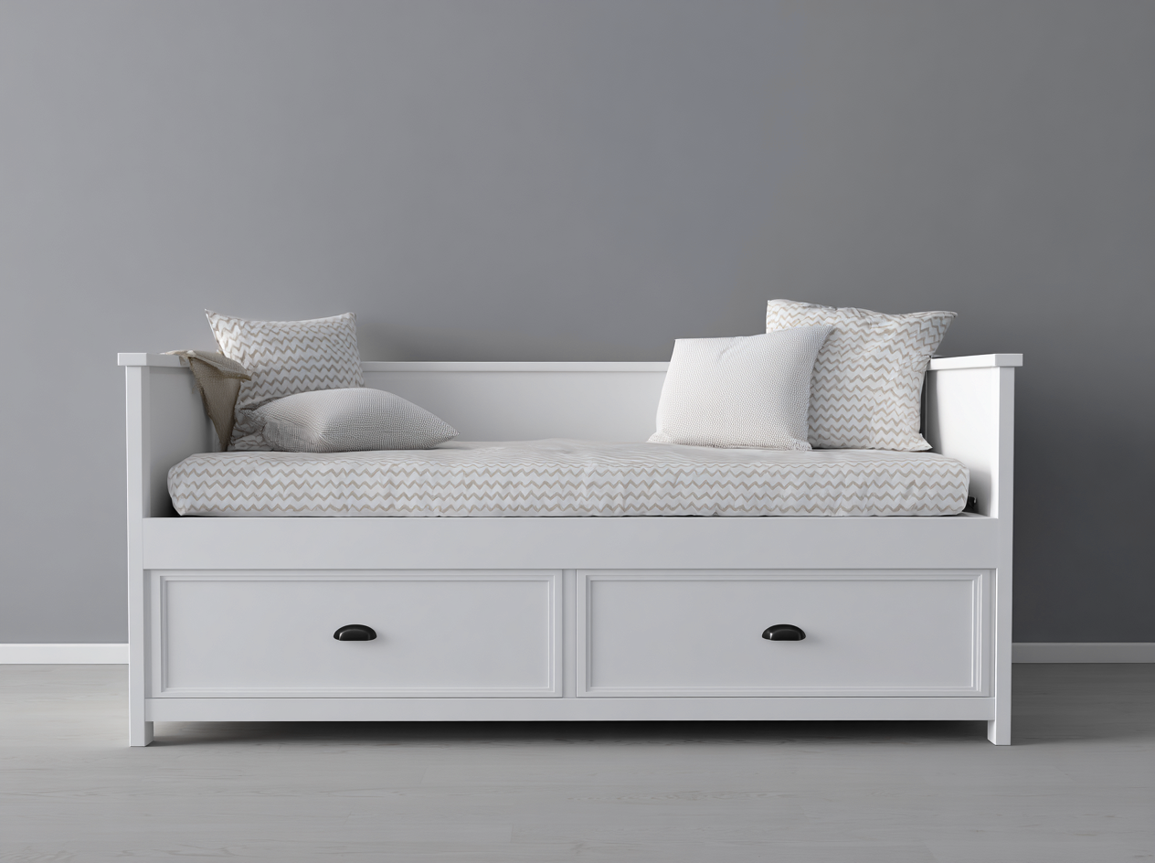 Divano letto con cassetti 200x90x75 cm - bianco - design moderno per soggiorno-Kaviaaloft