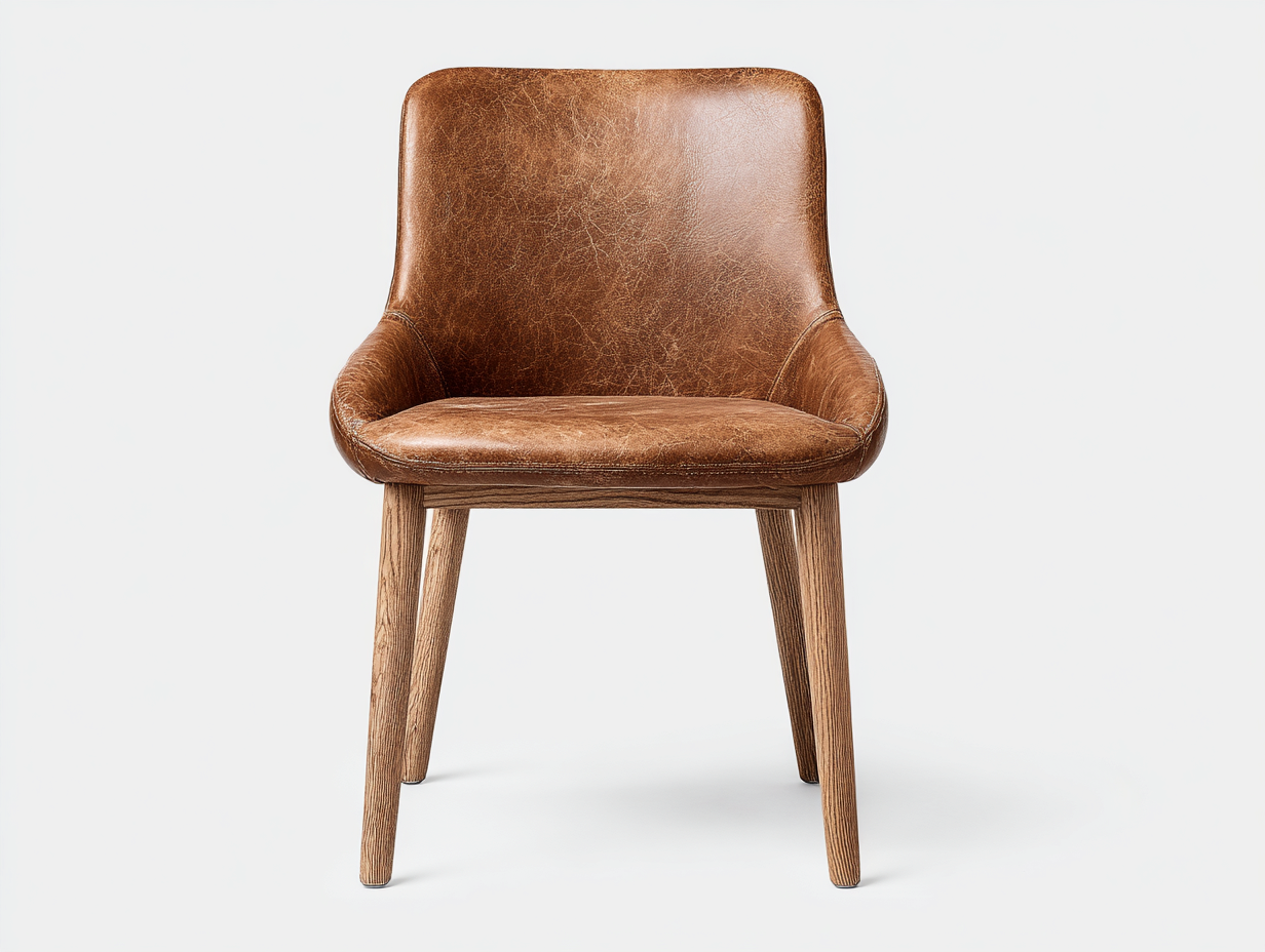 Sedia da pranzo imbottita in similpelle 45x52x84 cm - marrone - stile moderno-Kaviaaloft