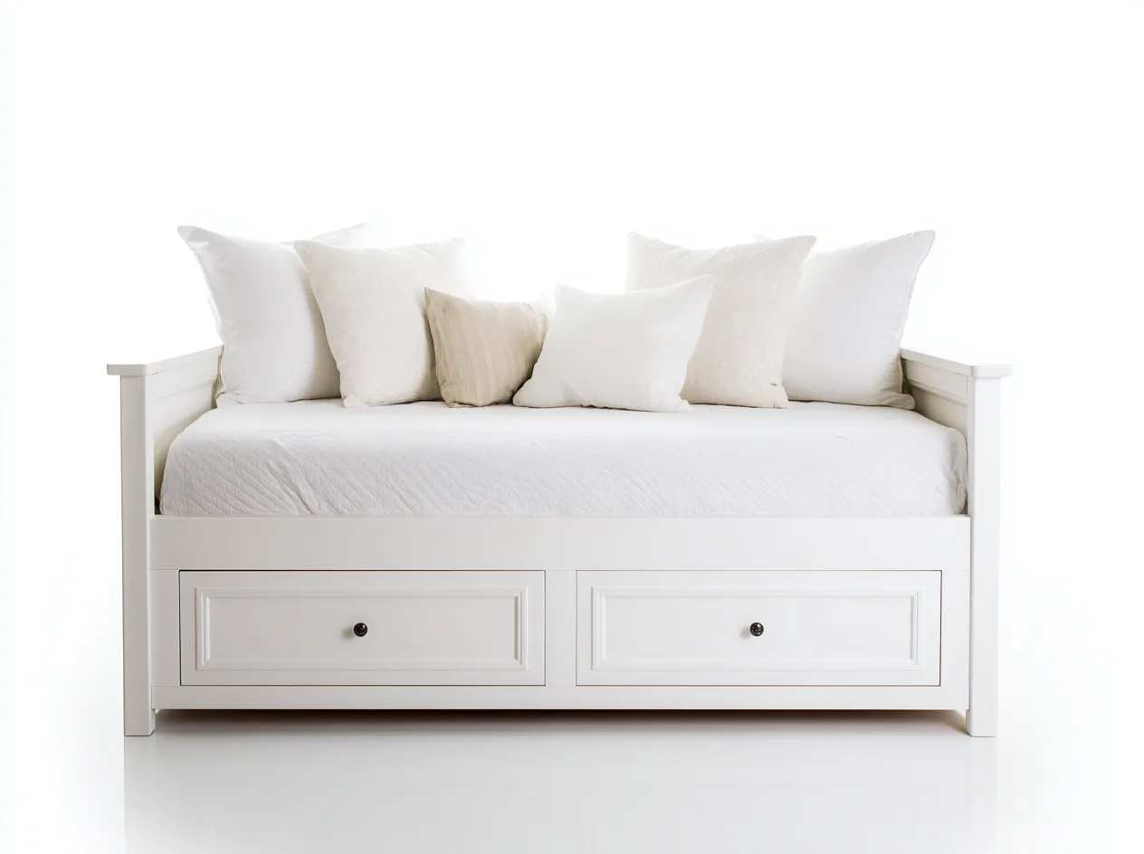 Sofa z funkcją spania-drewno-tkanina-202x92x90 cm-biały-kremowy-styl klasyczny-Dalinvahome