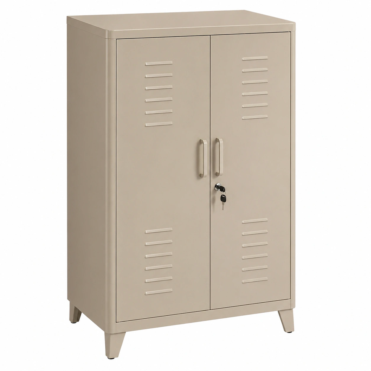 Armario de oficina metálico con puertas dobles y ventilación moderna-cartdova