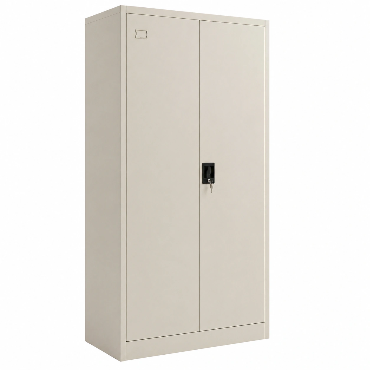 Armario de Oficina Metálico Alto con Puertas Batientes y Cerradura de Seguridad-cartdova