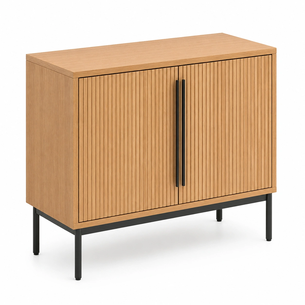 Mueble de oficina con puertas acanaladas estilo moderno 2 puertas 100 cm Roble natural-cartdova