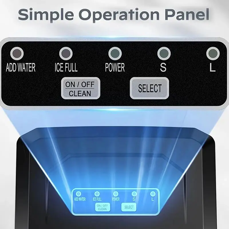 Elektrische Eiswürfelmaschine 220 V für Bar, Zuhause, Küche, Büro, zylindrische Eiswürfelmaschine mit Schaufel, automatische Mini-Eismaschine