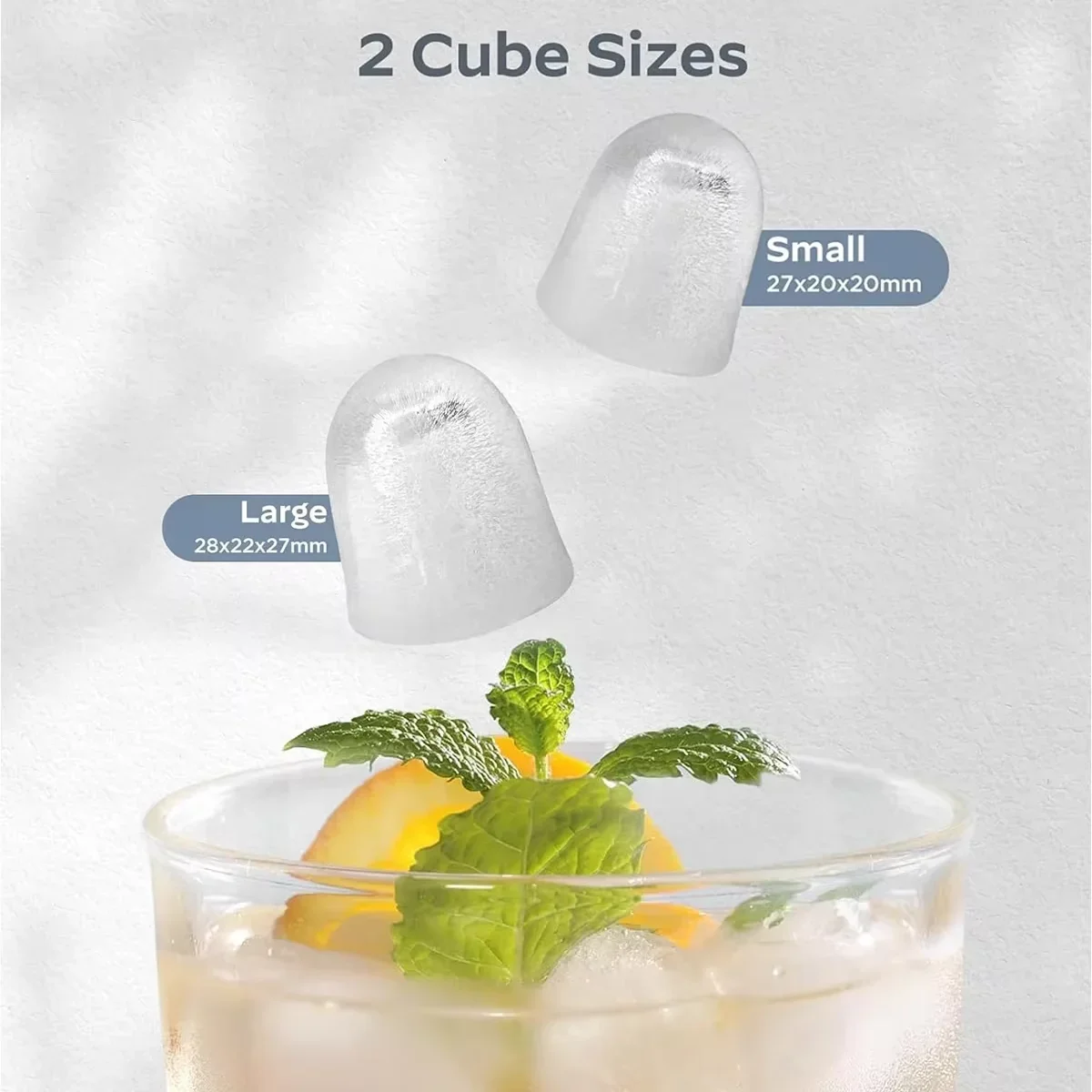 Elektrische Eiswürfelmaschine 220 V für Bar, Zuhause, Küche, Büro, zylindrische Eiswürfelmaschine mit Schaufel, automatische Mini-Eismaschine