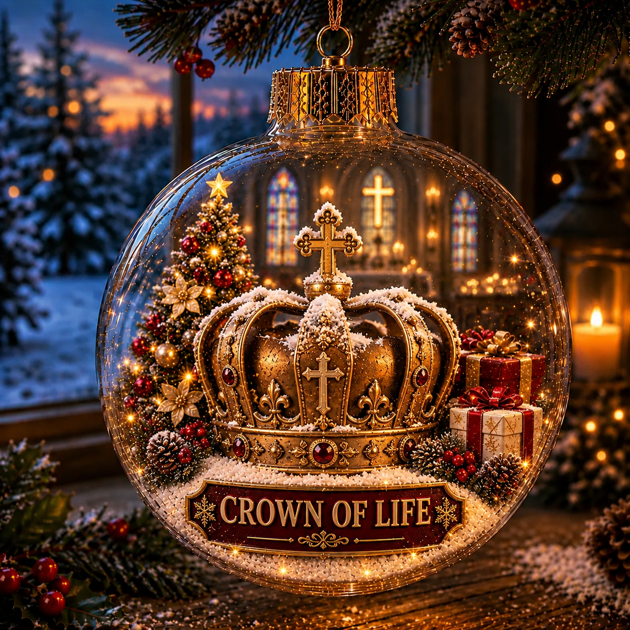 ✝️ Light-Up Christian Faith Christmas Ornament