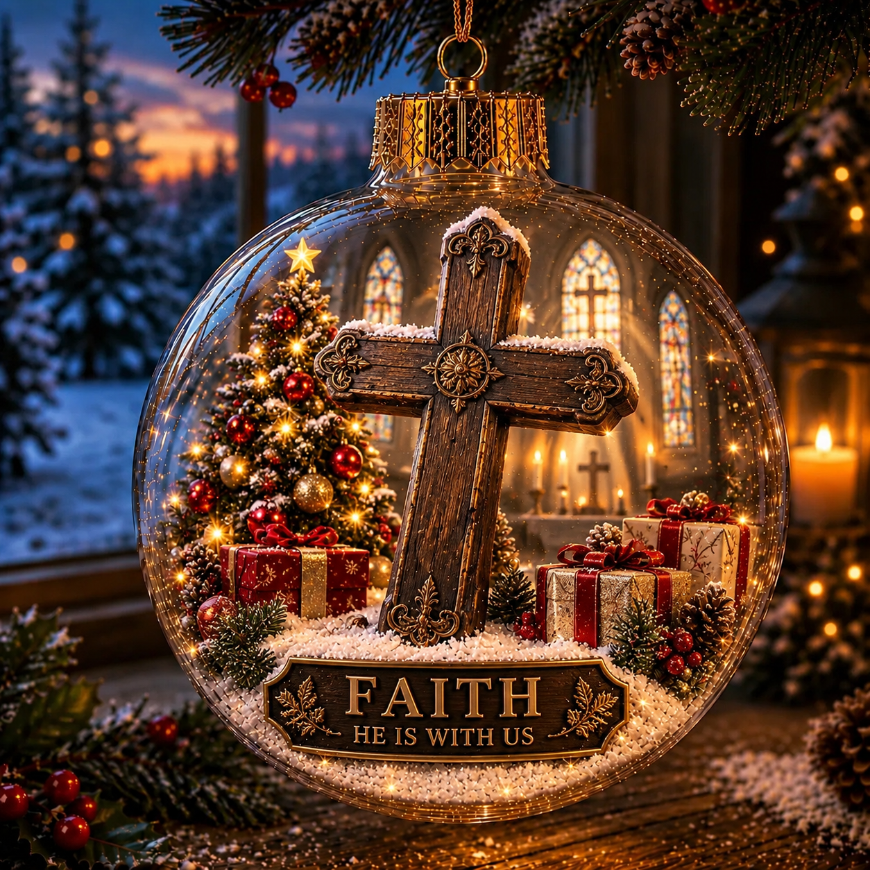 ✝️ Light-Up Christian Faith Christmas Ornament