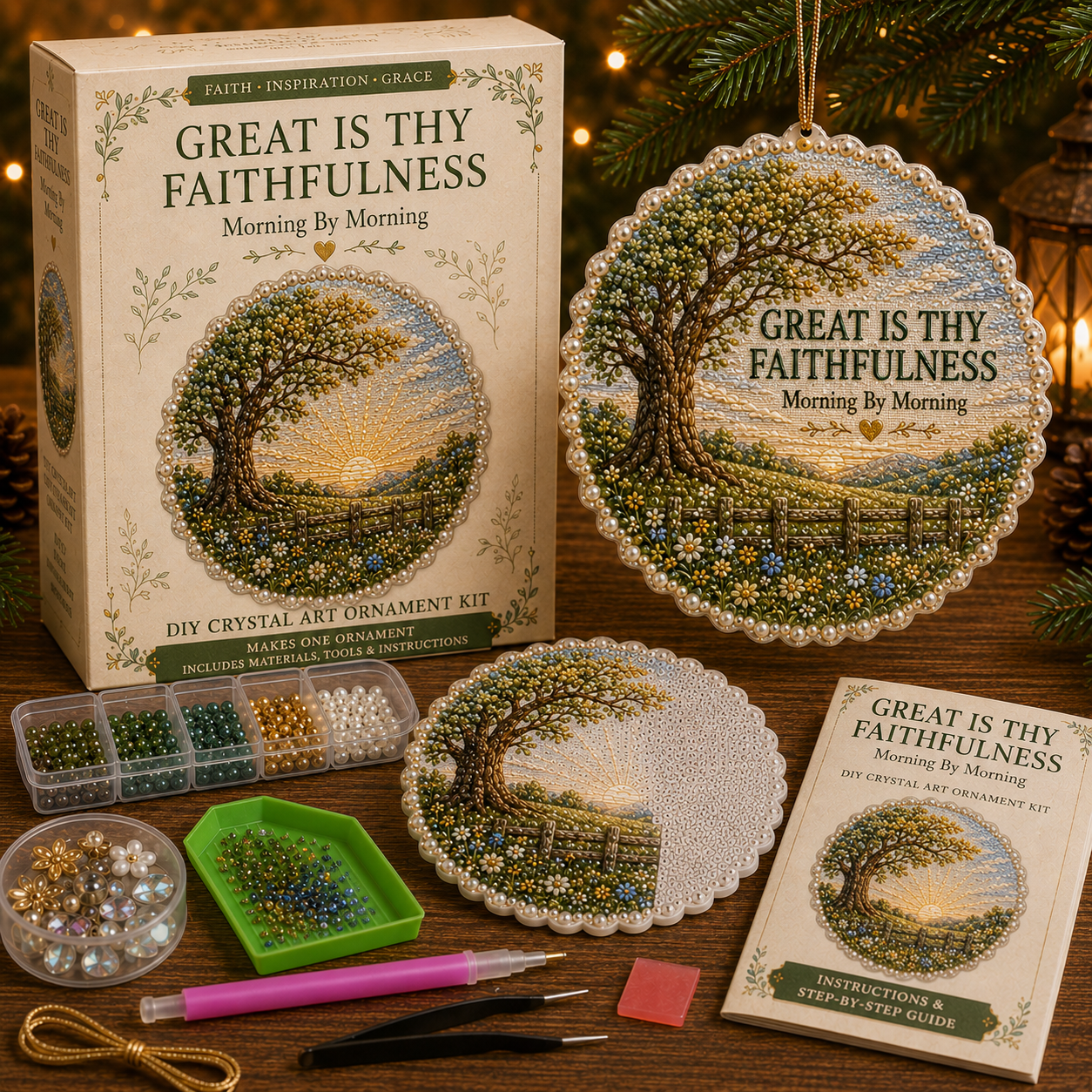 🎵 Classic Hymns Pearl Diamond Art Hanging Ornament Kit