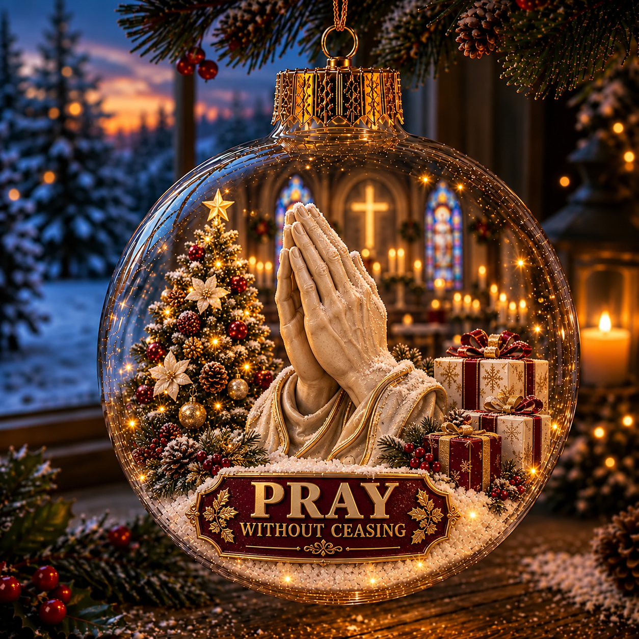 ✝️ Light-Up Christian Faith Christmas Ornament