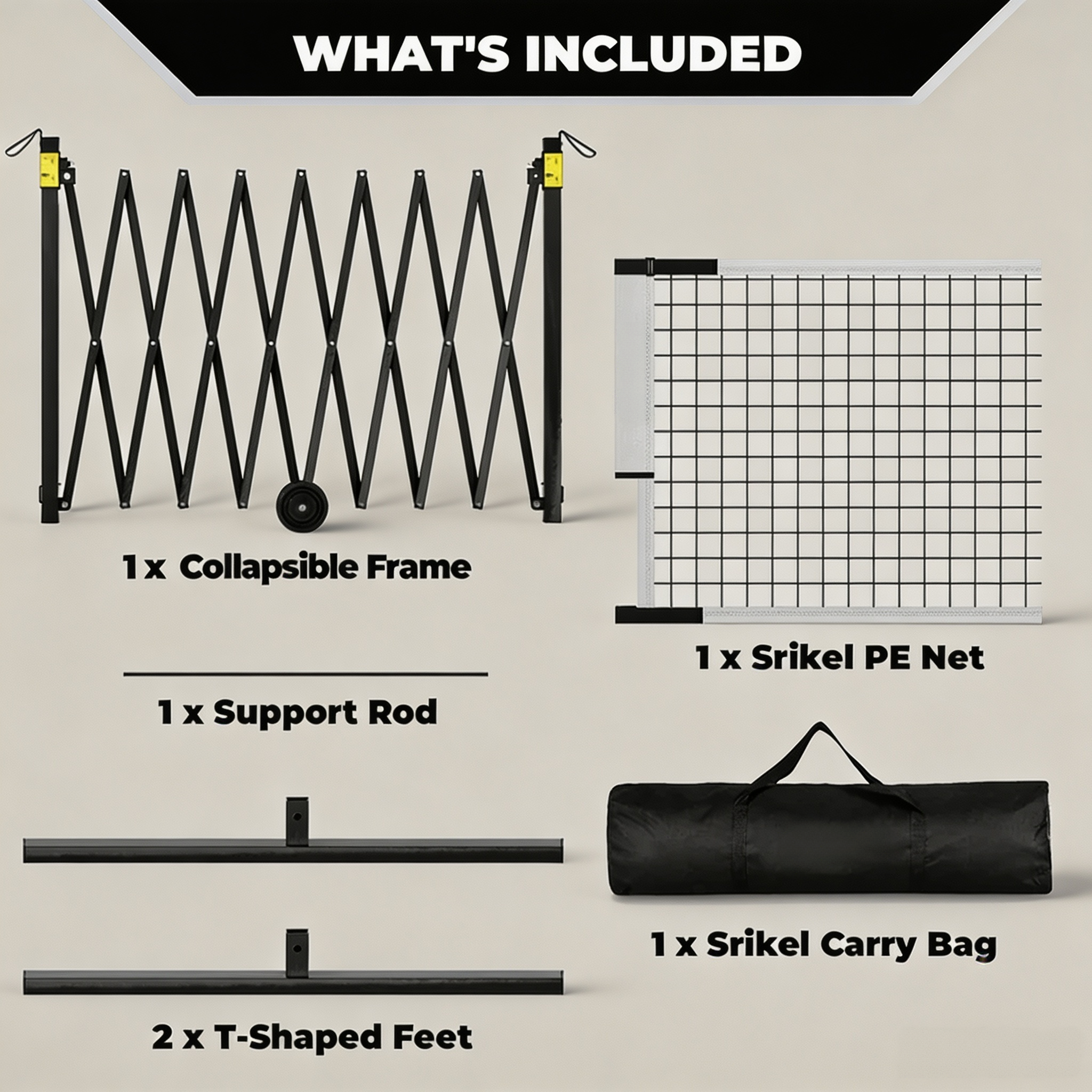 Portable Pickleball Net with 60-Second Setup, Collapsible Frame & Regulation-Size Court Design