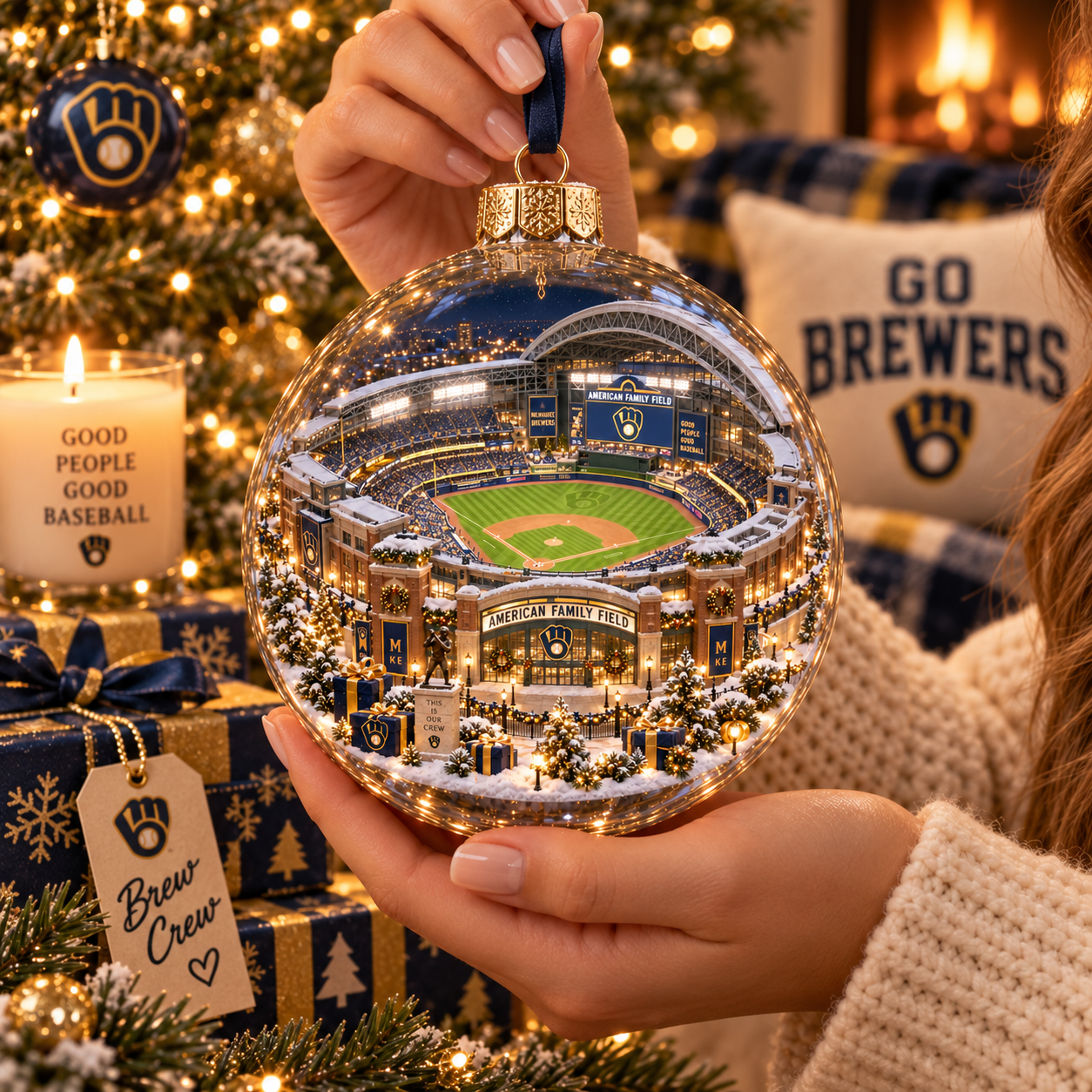 ⚾🎄 Good People. Good Baseball. – Light-Up Baseball Heritage Christmas Ornament