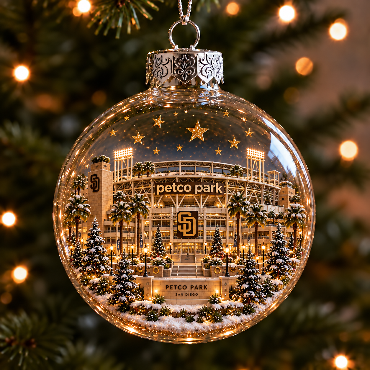⚾✨ Bring the Ballpark Home — Light-Up Baseball Stadium Christmas Ornament