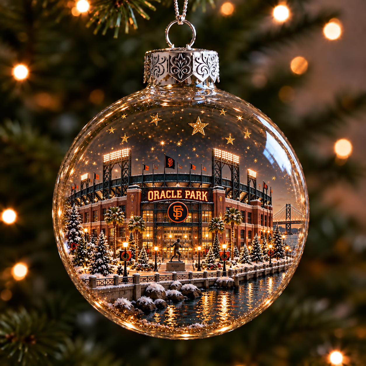 ⚾✨ Bring the Ballpark Home — Light-Up Baseball Stadium Christmas Ornament