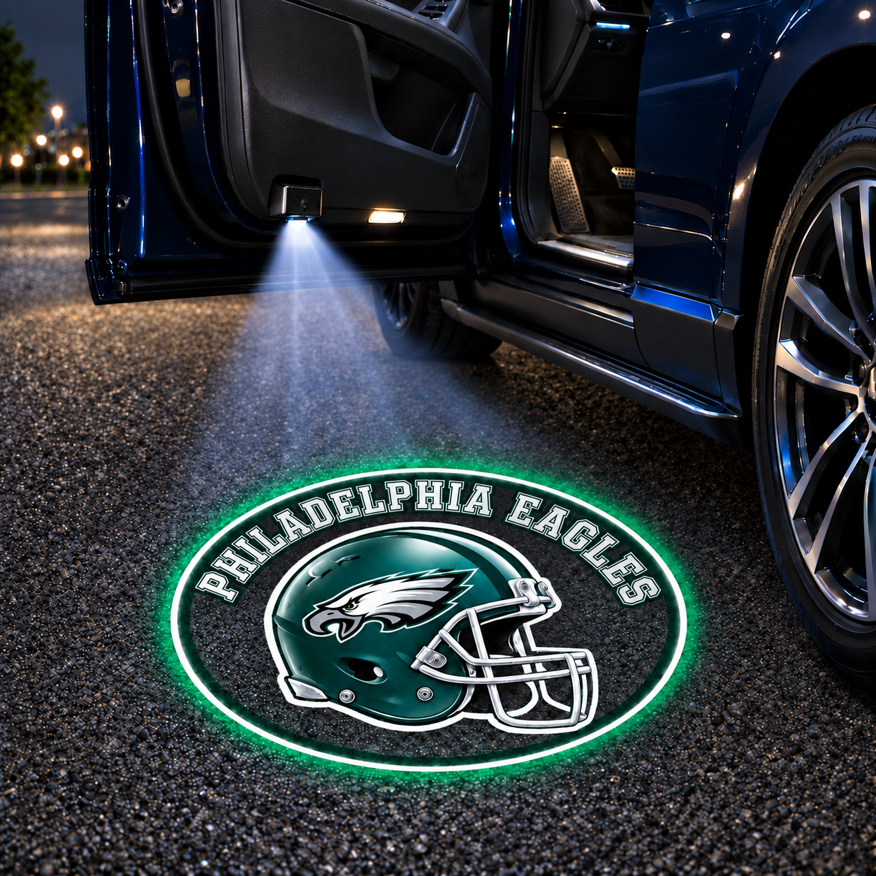 Vintage Football Helmet Car Door Projector Lights – Choose Your Team Style