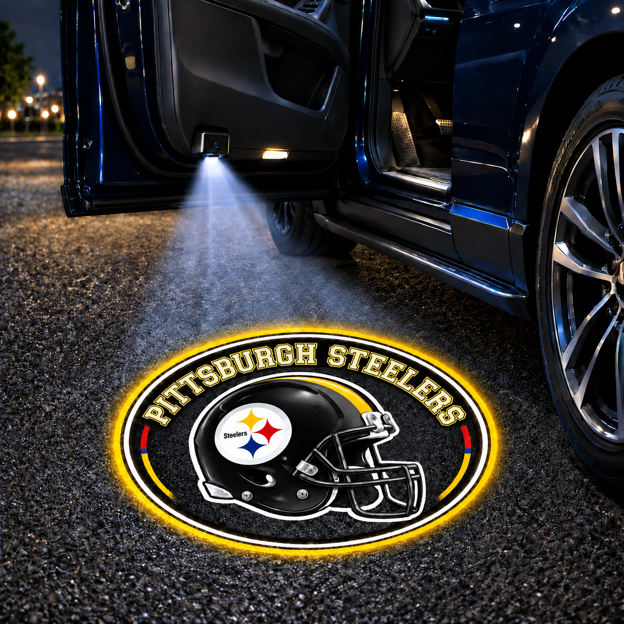 Vintage Football Helmet Car Door Projector Lights – Choose Your Team Style