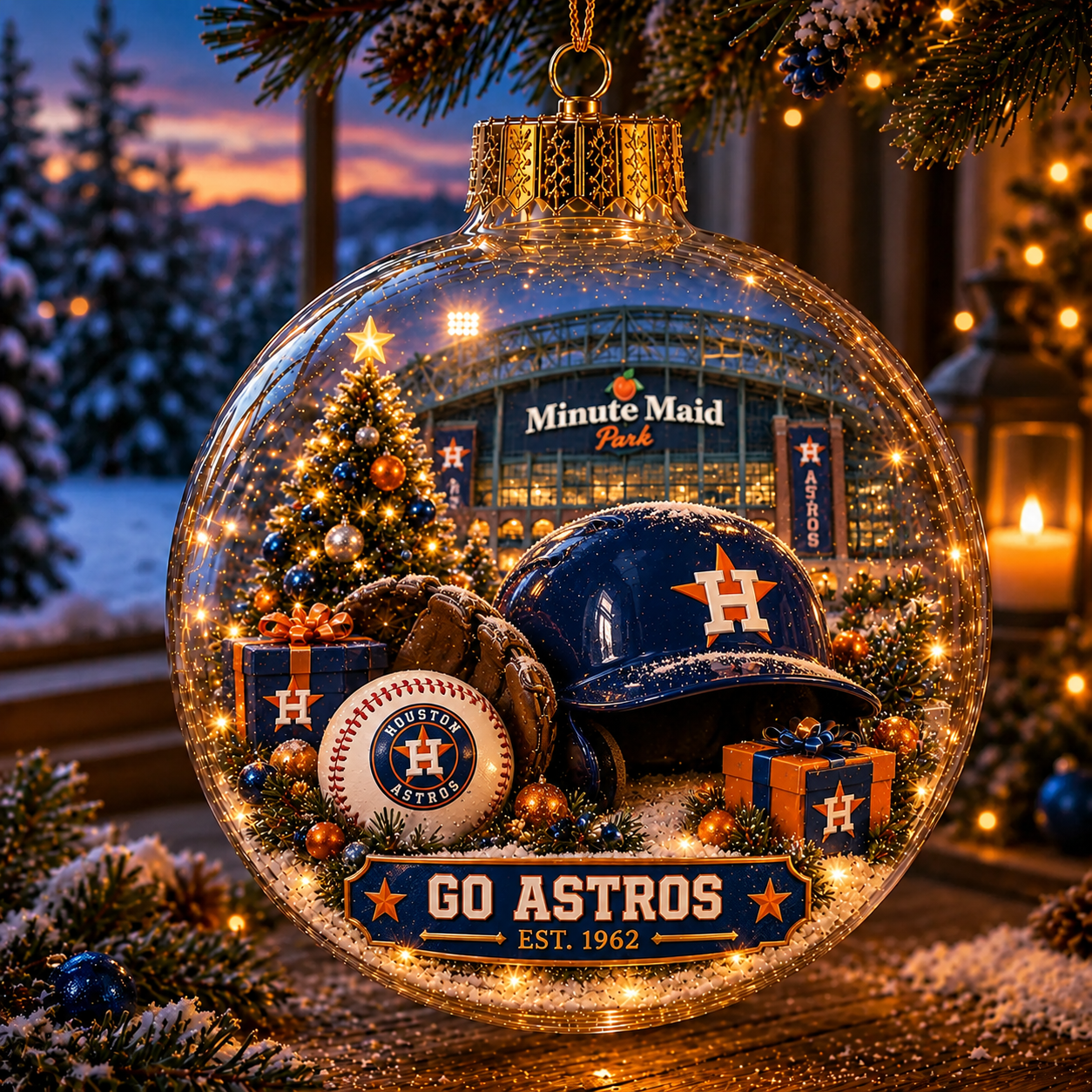 ⚾🎄 Bring the Ballpark Home — Light-Up Baseball Christmas Diorama Ornament