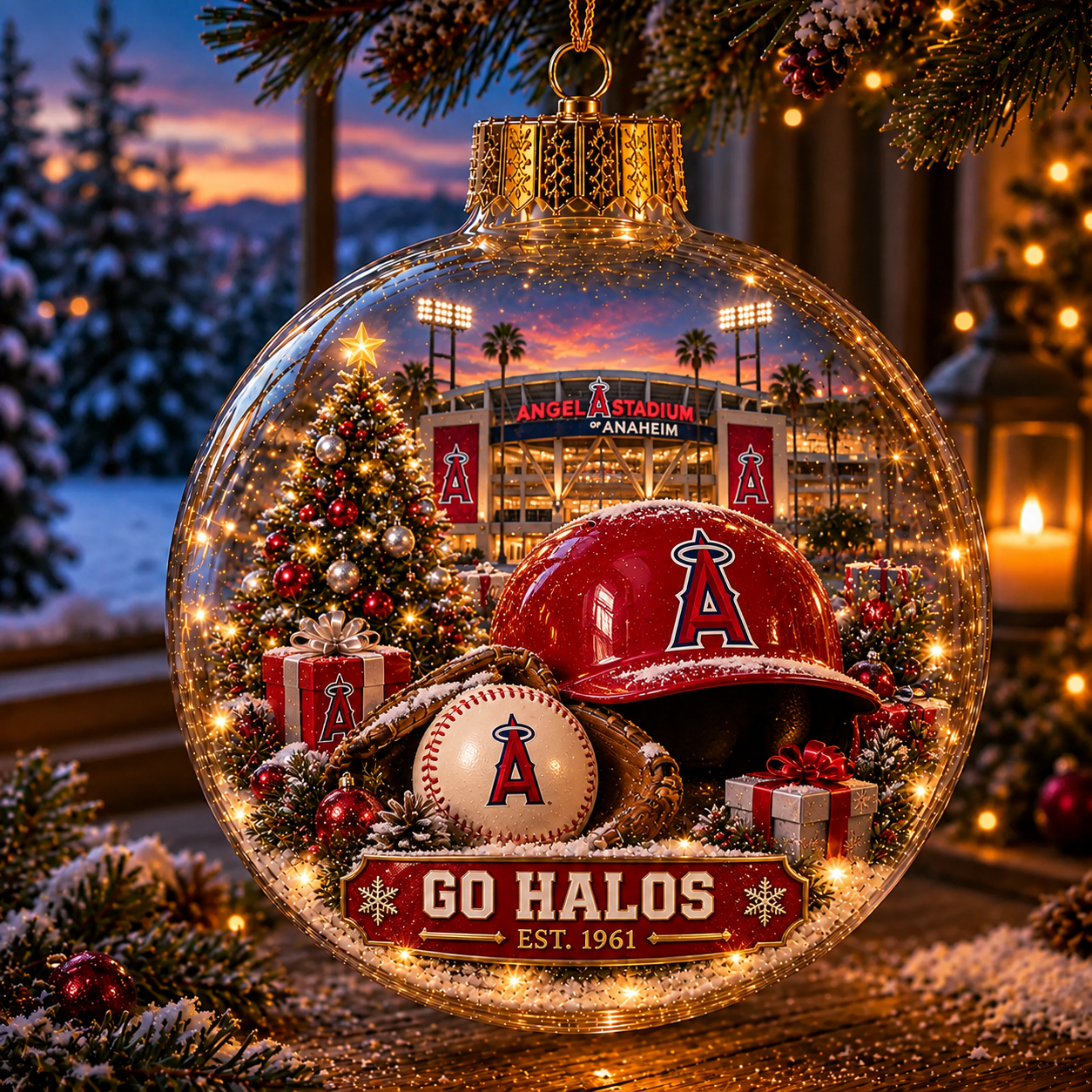 ⚾🎄 Bring the Ballpark Home — Light-Up Baseball Christmas Diorama Ornament
