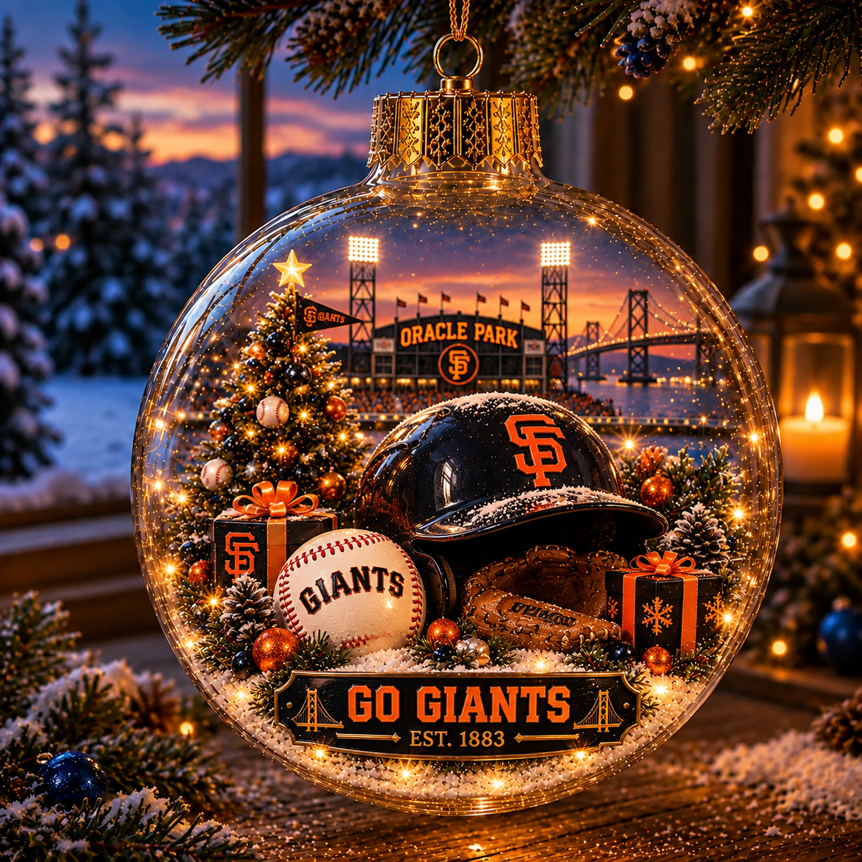 ⚾🎄 Bring the Ballpark Home — Light-Up Baseball Christmas Diorama Ornament