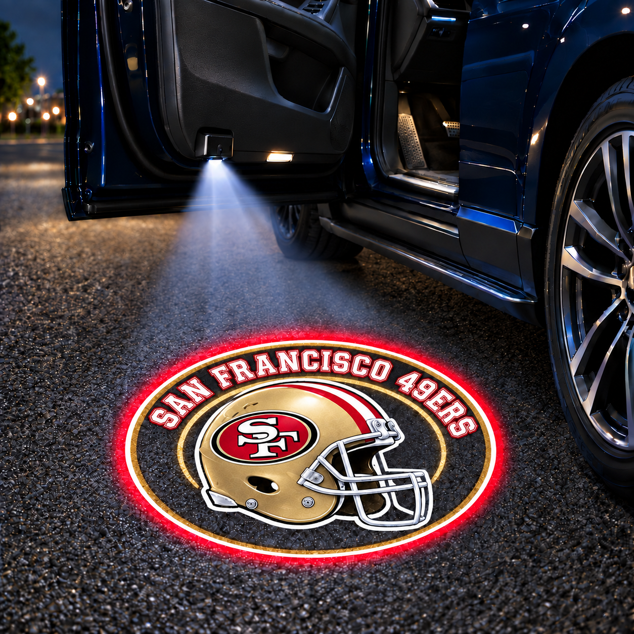 Vintage Football Helmet Car Door Projector Lights – Choose Your Team Style