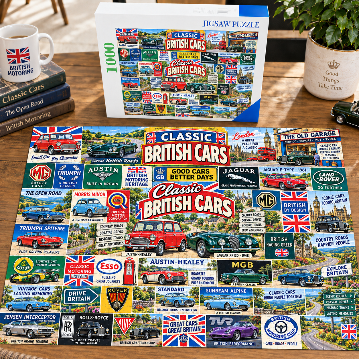 Classic British Cars – 1000 Piece Jigsaw Puzzle