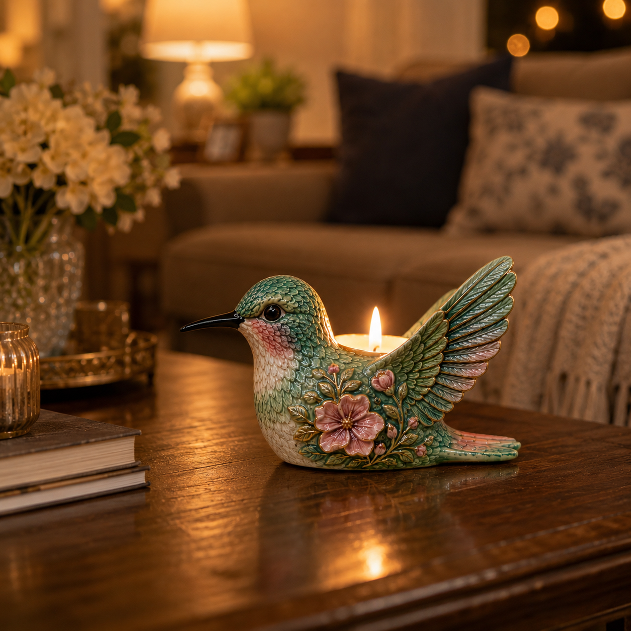 Hummingbird Candle Holder Of Hope & Blessings
