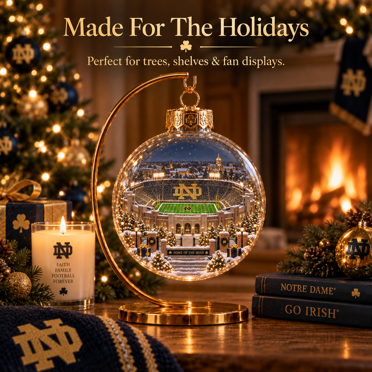 🎄 Play Like a Champion Today — Light-Up College Football Diorama Ornament