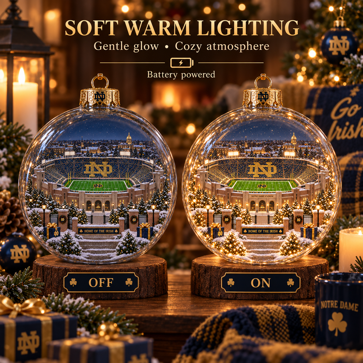 🎄 Play Like a Champion Today — Light-Up College Football Diorama Ornament