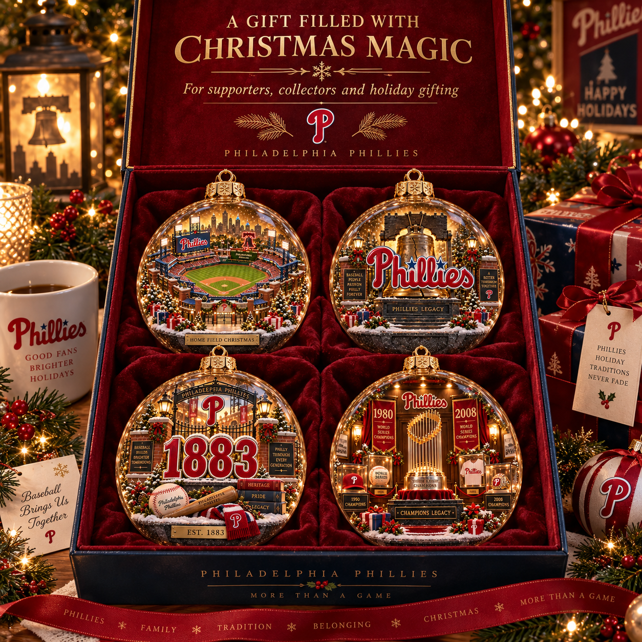 ⚾🎄 More Than a Game – Light-Up Baseball Heritage Christmas Ornament