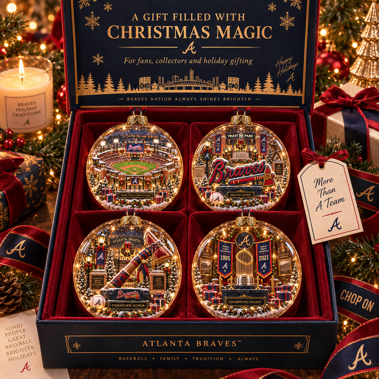 ⚾🎄 Chop On – Light-Up Baseball Heritage Christmas Ornament