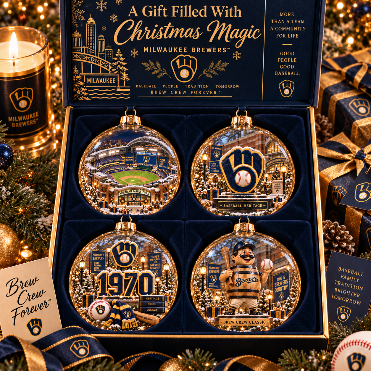 ⚾🎄 Good People. Good Baseball. – Light-Up Baseball Heritage Christmas Ornament