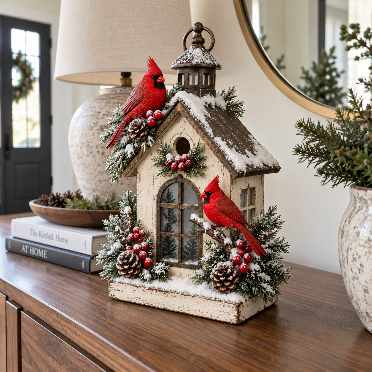 Winter Haven Cardinal Cottage Lantern