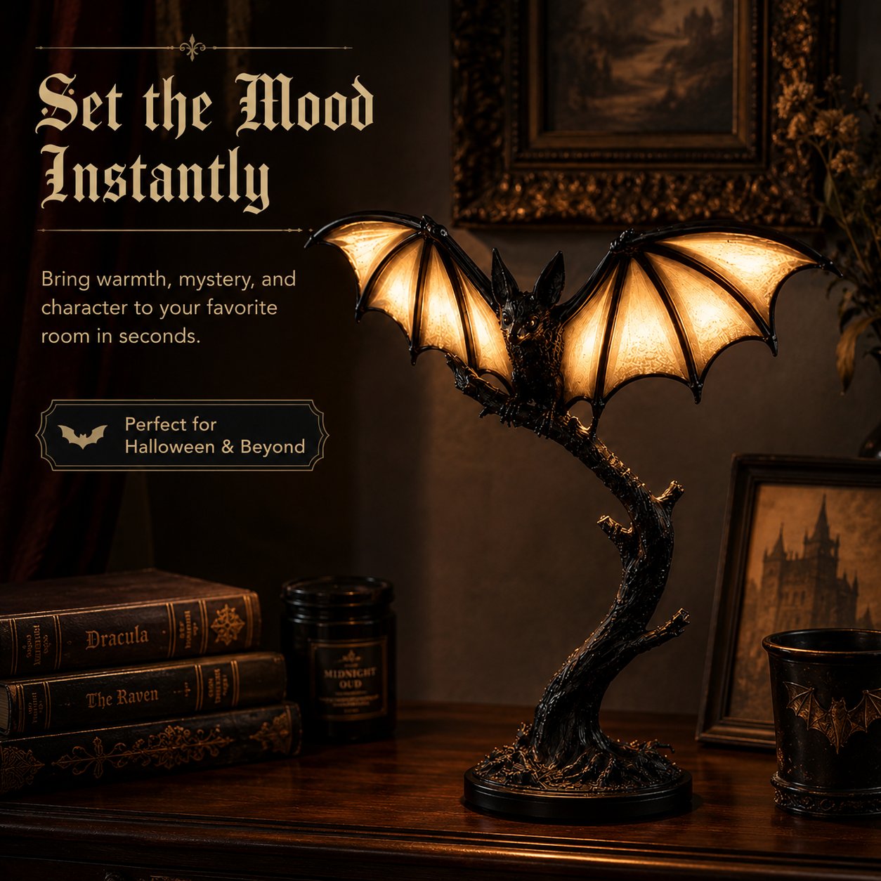 🔥 39% OFF – Glowing Bat Desk Lamp🎉Only Today Buy More Save More🔥