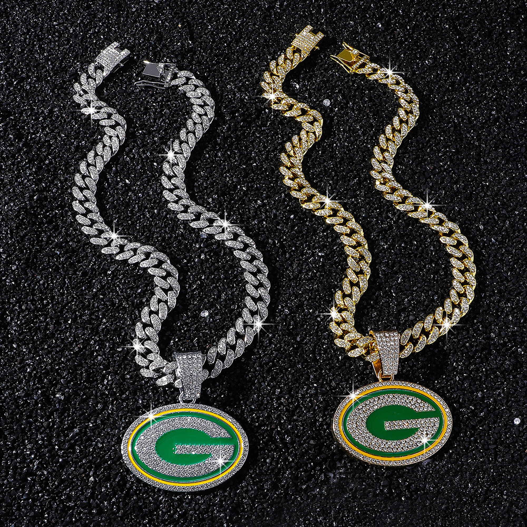Football Team Cuban Link Pendant Necklace