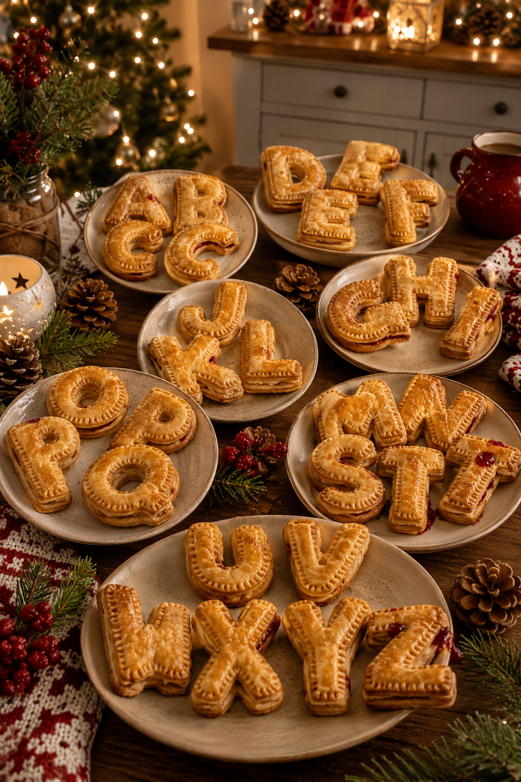 ⏳ Last Day 49% OFF –🎄A–Z Alphabet Mini Pie Mold Collection | 26 Reusable Letter Molds for Spelling Names, Learning Through Play & Making Filled Mini Pies🥧✨