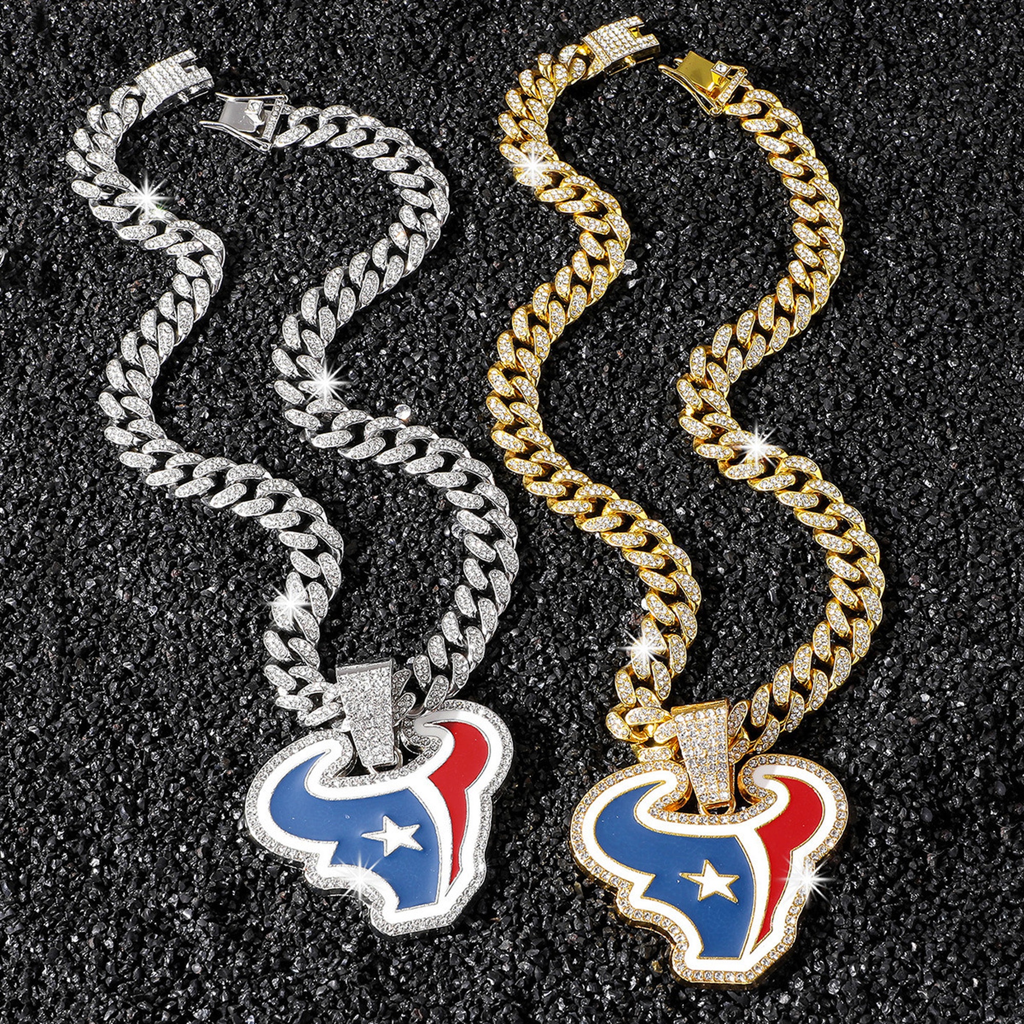 Football Team Cuban Link Pendant Necklace
