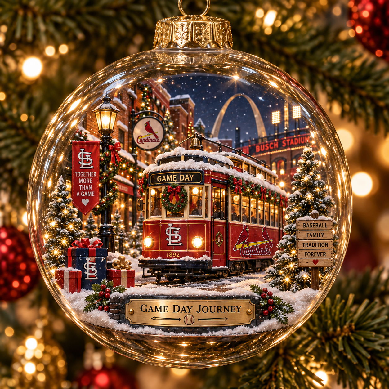 🎄 Go Cards — Light-Up Baseball Diorama Ornament