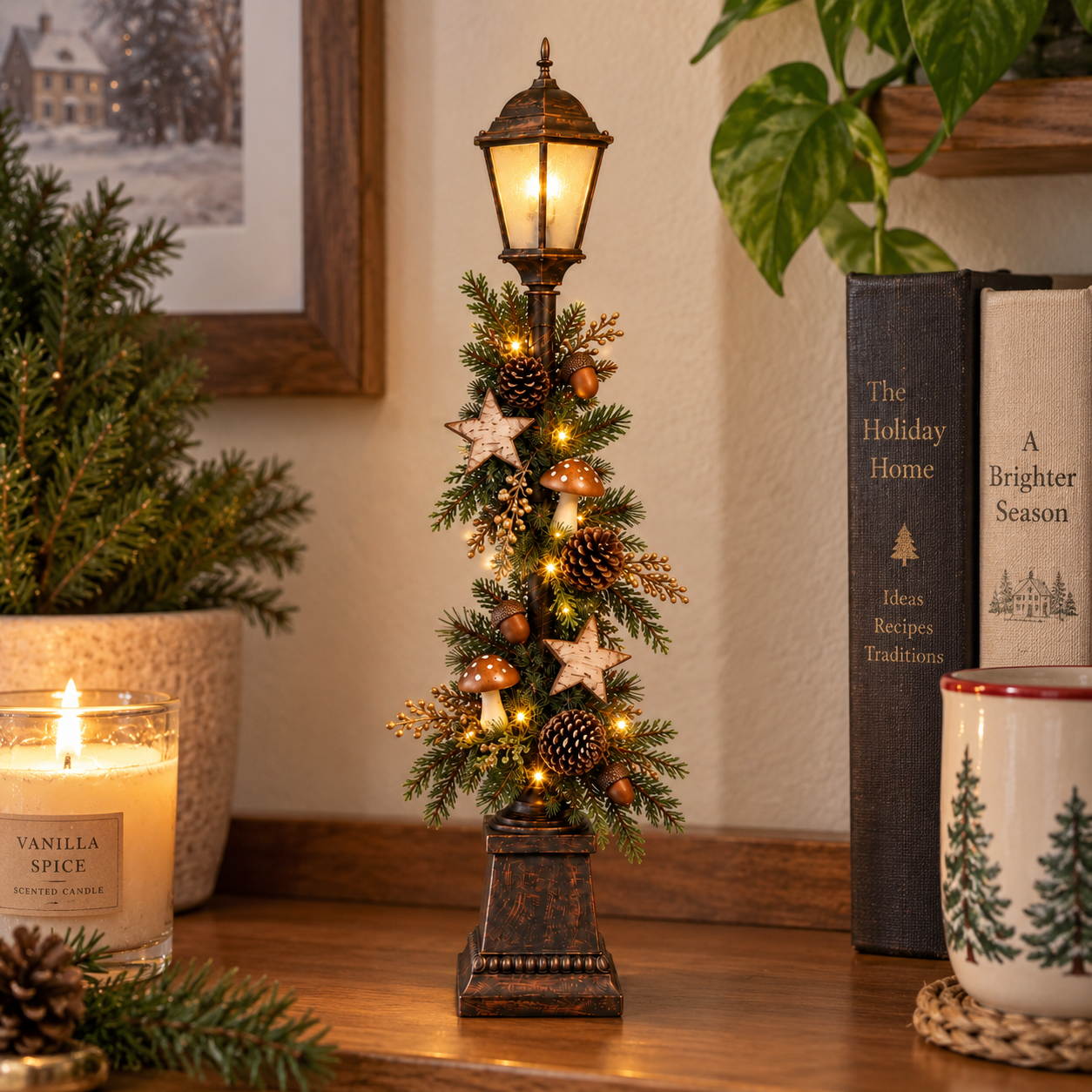 Old Christmas Streetlight – Lighted Tabletop Holiday Decor