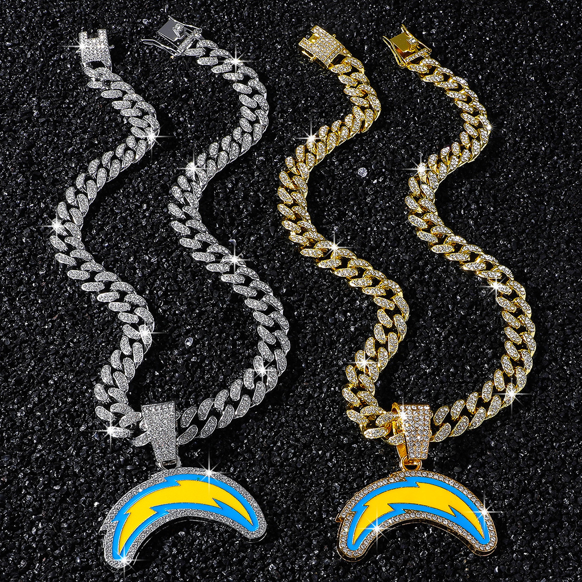 Football Team Cuban Link Pendant Necklace