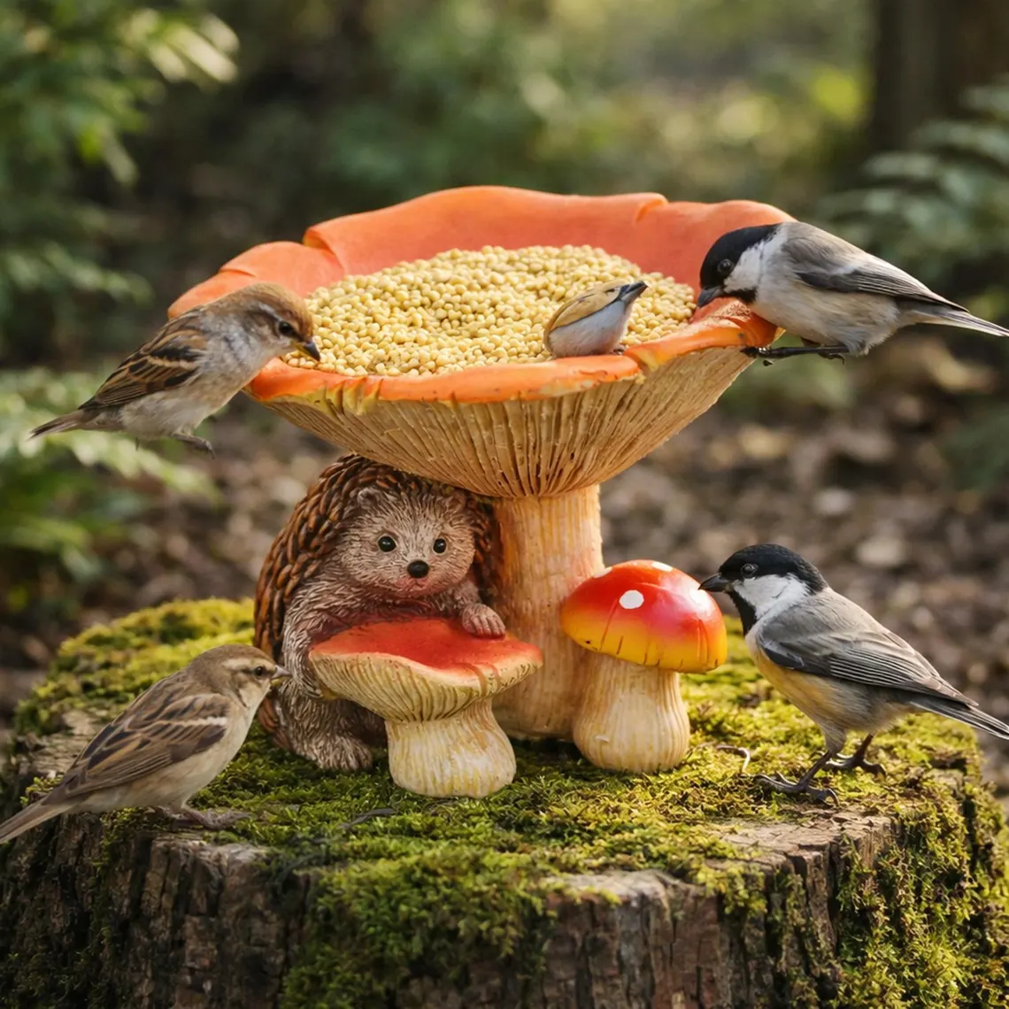 Hedgehog-shaped bird feeder