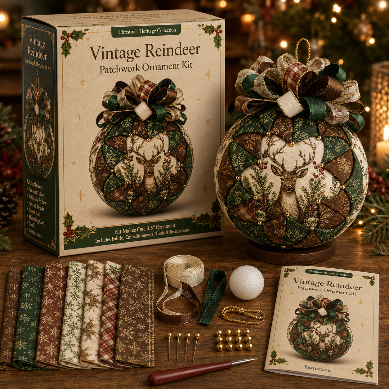 🔥Last Day 49% OFF – DIY Christmas Patchwork Ornament Kit